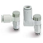 SMC AS-F*M, AS-F*C, Speed Controller, Low Speed, One-touch, Push-lock Type, Resin Body