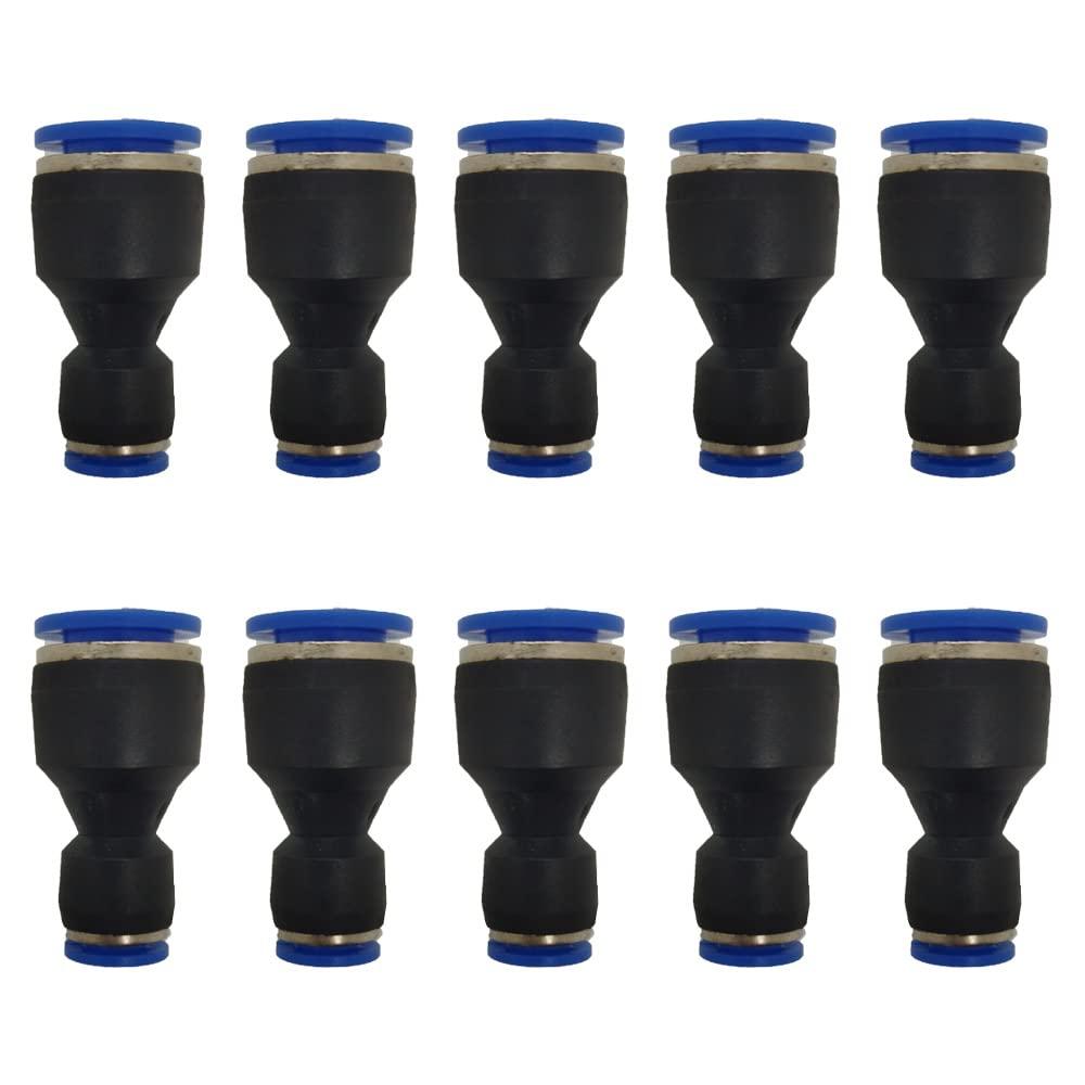 zjxed 10mm OD x 6mm OD Pneumatic quick Connector Push to Connect fittings Straight reducer