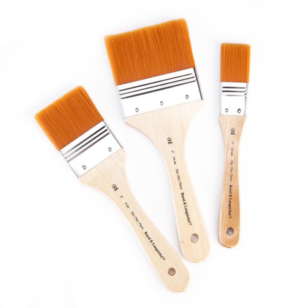 Royal and Langnickel - 3 Pack Golden Taklon Paint Brushes, Assorted Sizes