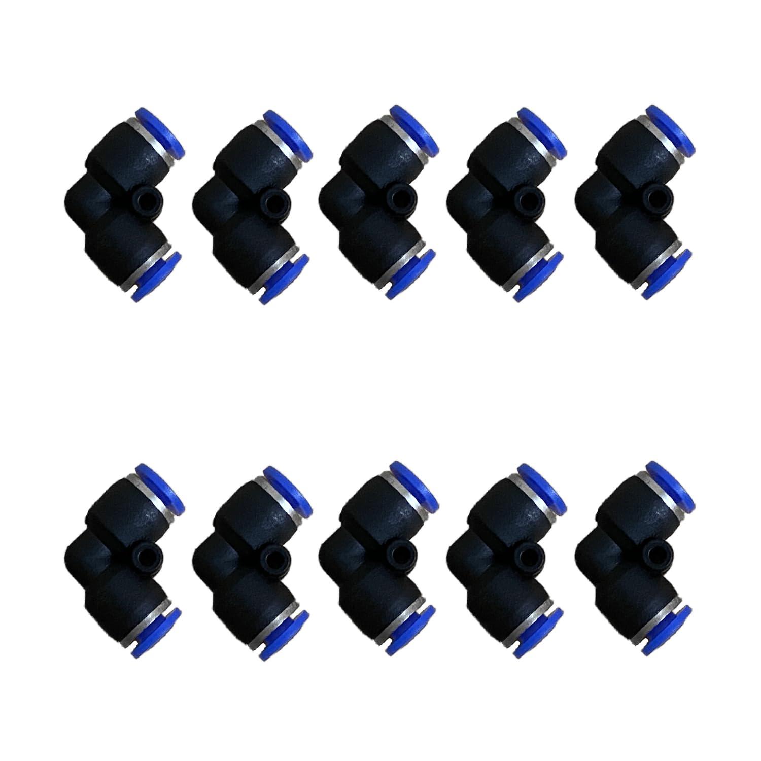 5/32" or 4mm Od Air Line Elbow Union, Push To Connect Air Fittings, Push Elbow Push Air