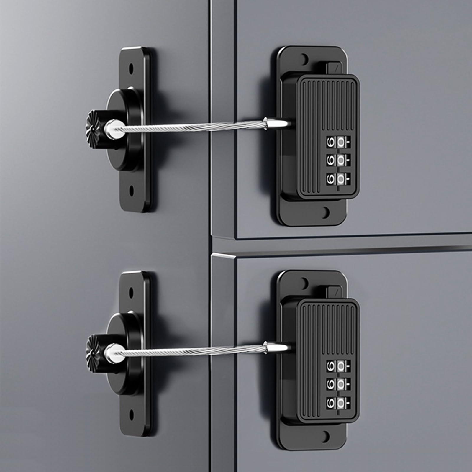 KIZZHISI Heavy Duty Combination Refrigerator Lock (2 Pack) - Cabinet Locks Baby Proofing, No