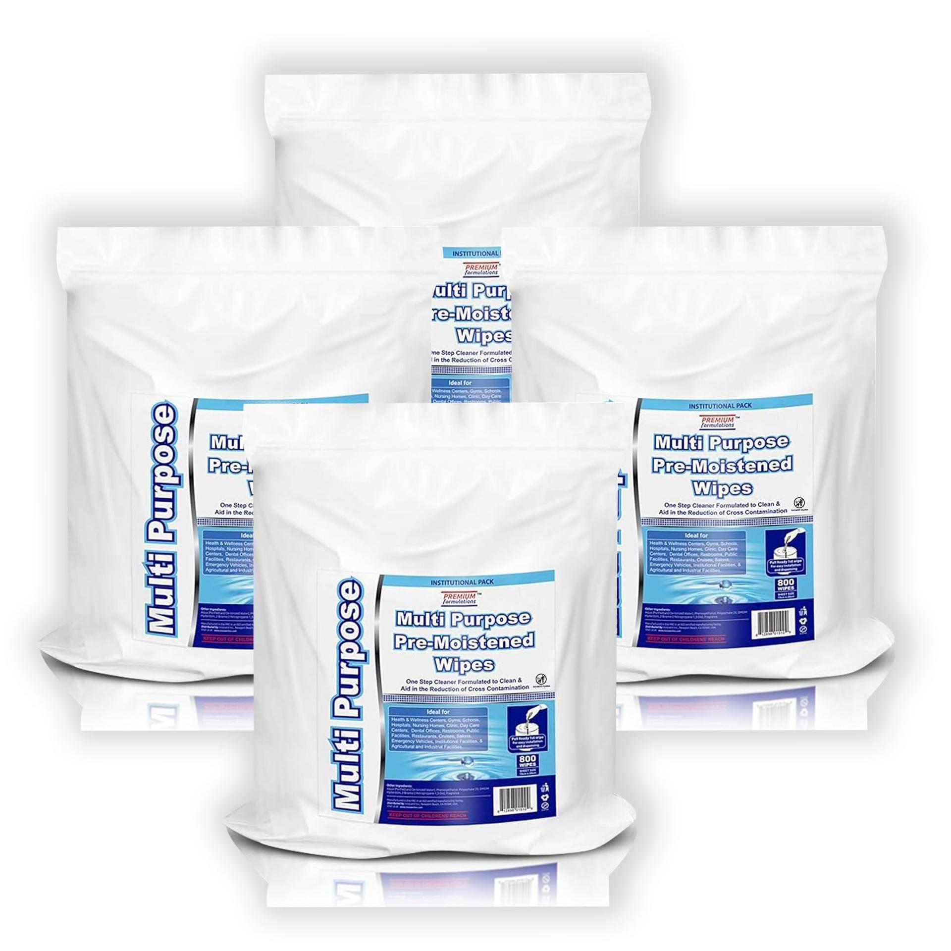 Freshnaps Wet Wipes Bulk - 4 x 800 Count Refill Bags (3200 Commercial Disposable Wipes) Value