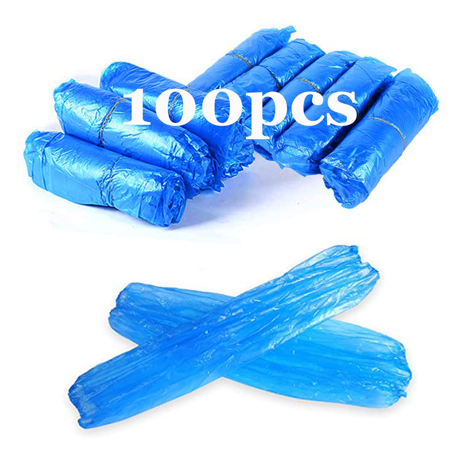Yzurbu Disposable Arm Sleeves, Plastic Waterproof Oversleeves Protector Covers with Elastic on