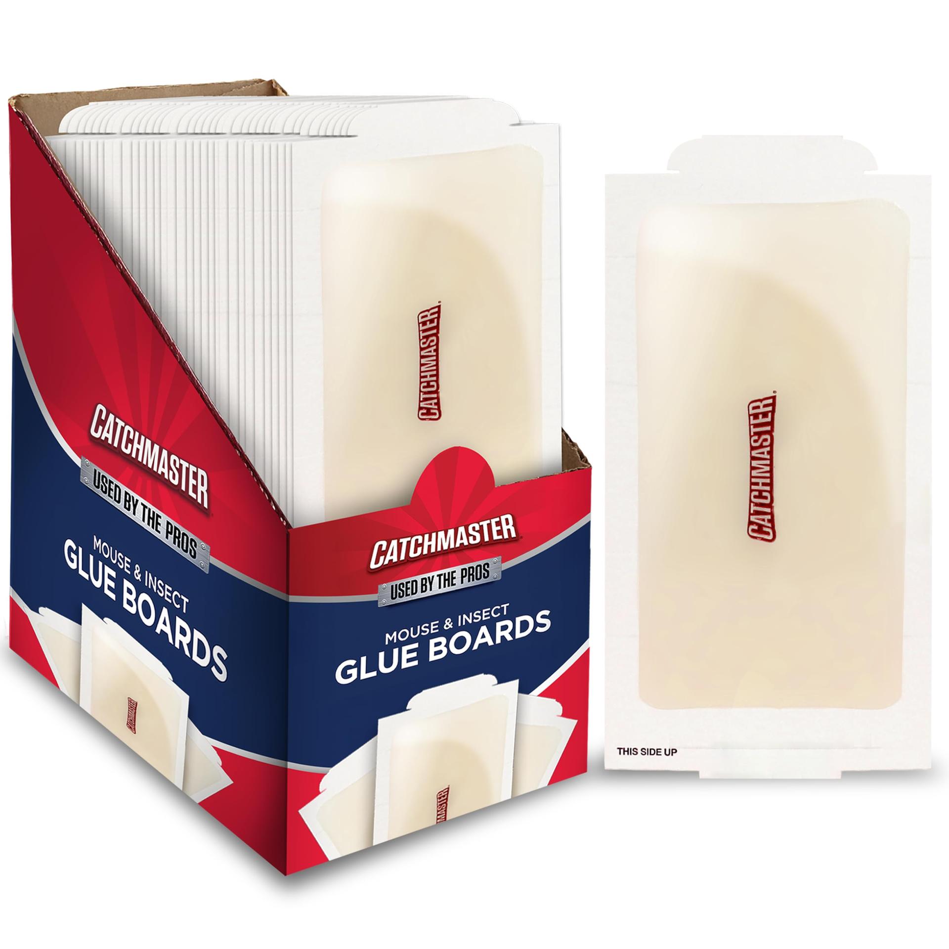 Catchmaster Compact Sticky Insect and Mouse Traps 75-Count, 3.5"x7" Glue Boards for Mice and