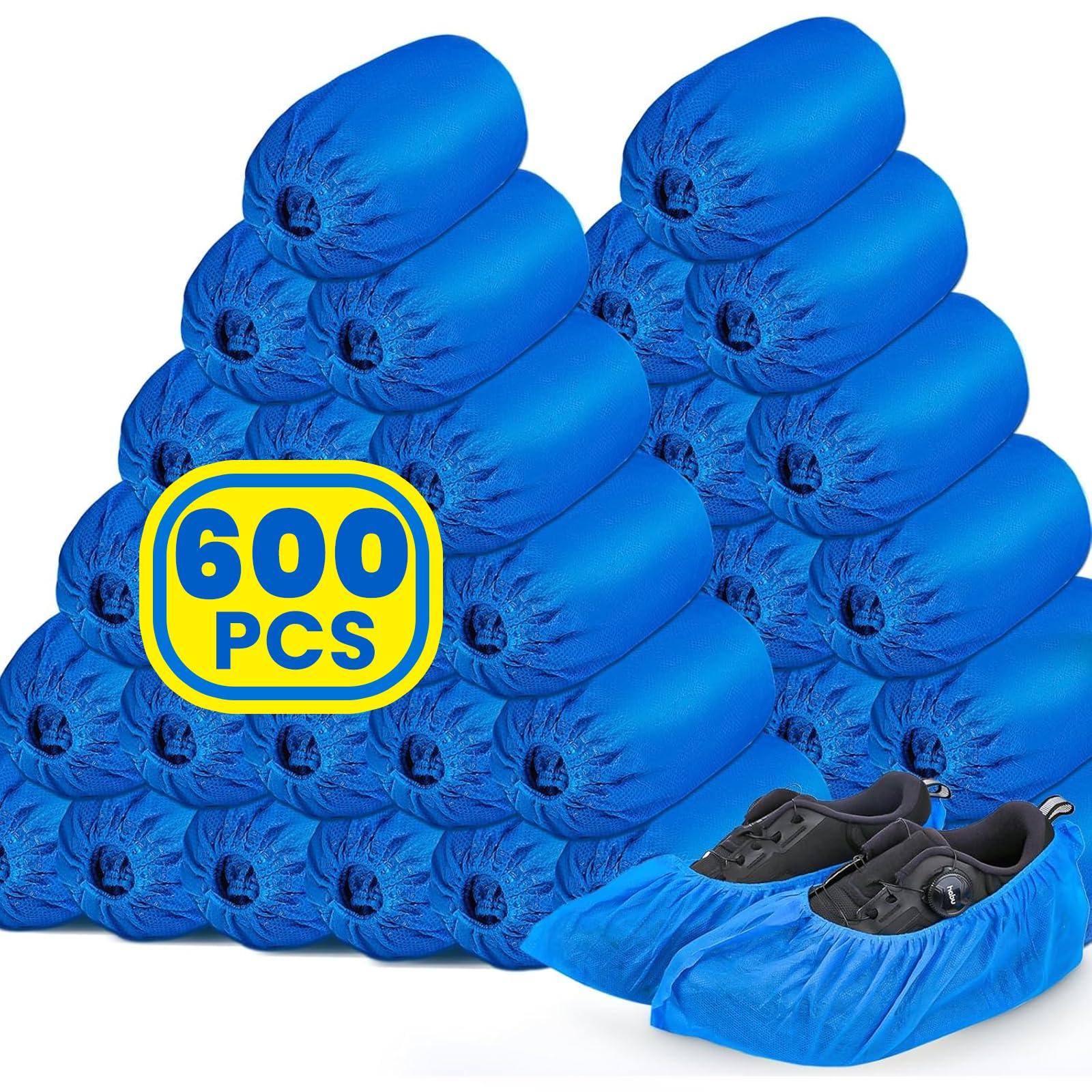 600 Pack(300 Pairs) Shoe Covers Disposable, Non-woven Fabric Shoes Covers for Indoor, Blue