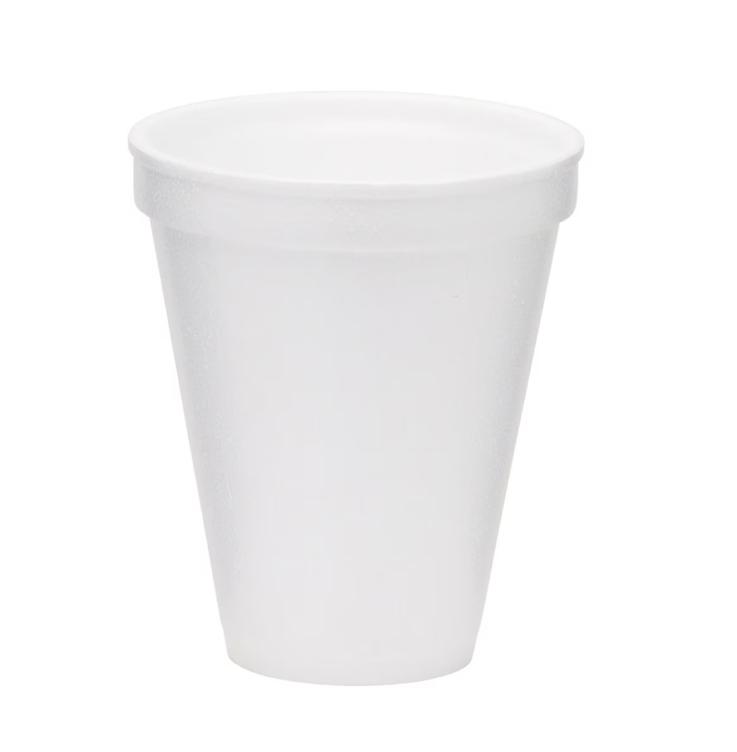 Foam Drink Cups-  8 oz. White Styrofoam Disposable, 1000ct