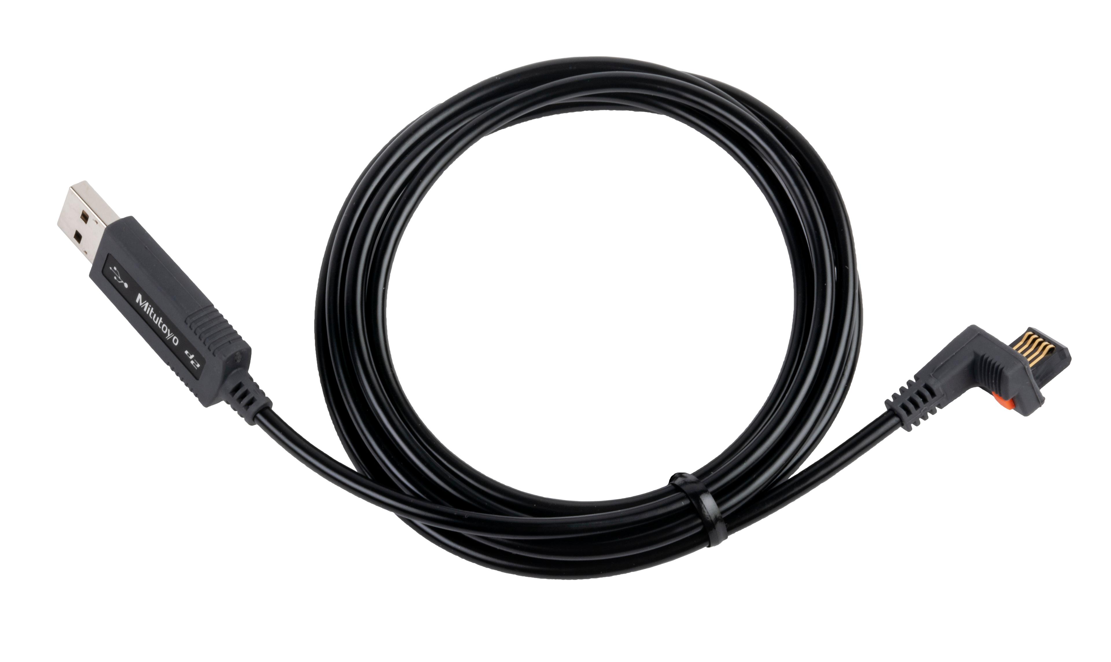 Mitutoyo, 06AFM380C, USB Data Input Tool, Connector C, incorporates a data switch, so the tool is usable regardless of whether or not the measuring has a switch