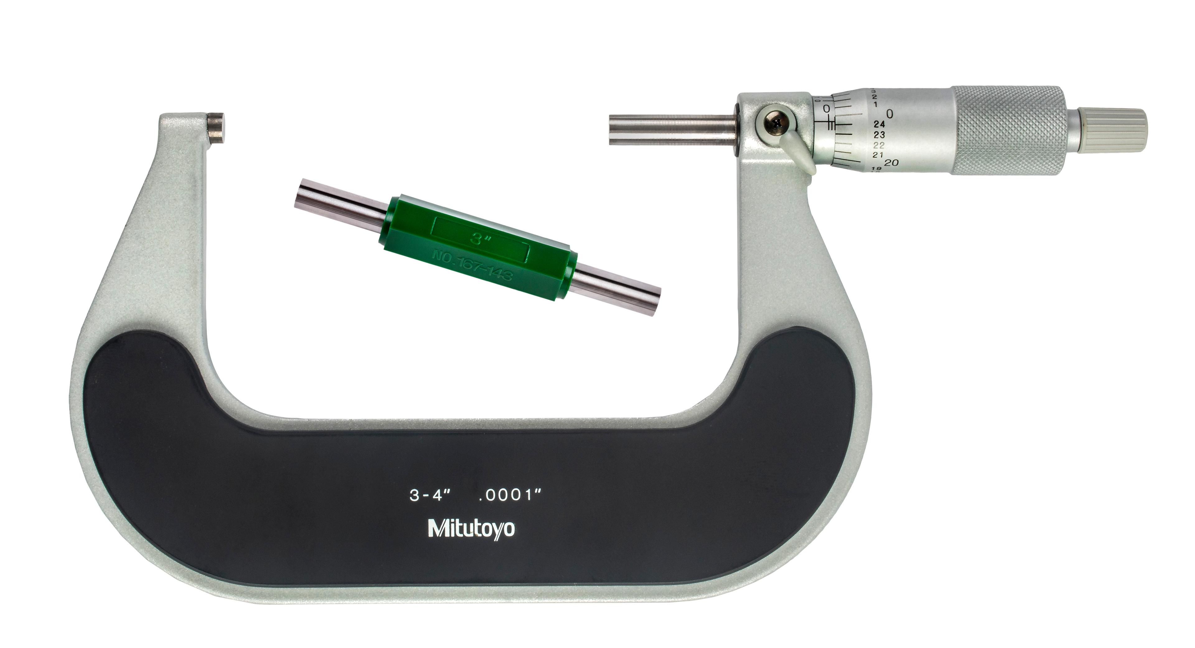Mitutoyo, 102-332, Outside micrometer, 3-4 In,  0.001 In Mechanical Outside Micrometer
