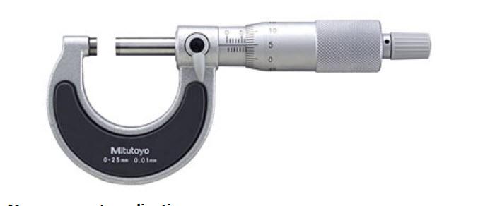 Mitutoyo, 103-185, 8-9 In,  .001 In Mechanical Outside Micrometer, Hammertone Baked Enamel, Ratchet Stop, With Standard