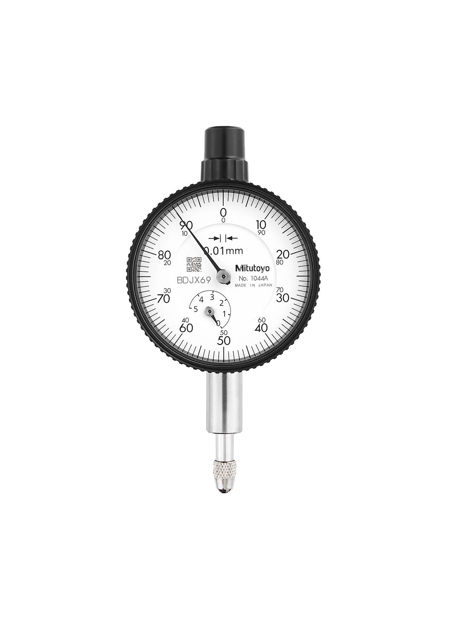 Mitutoyo, 1044A, 0.01mm, 5mm/(1mm per rev) Dial Indicator, 0-100, Lug Back, 8mm stem, Series 1