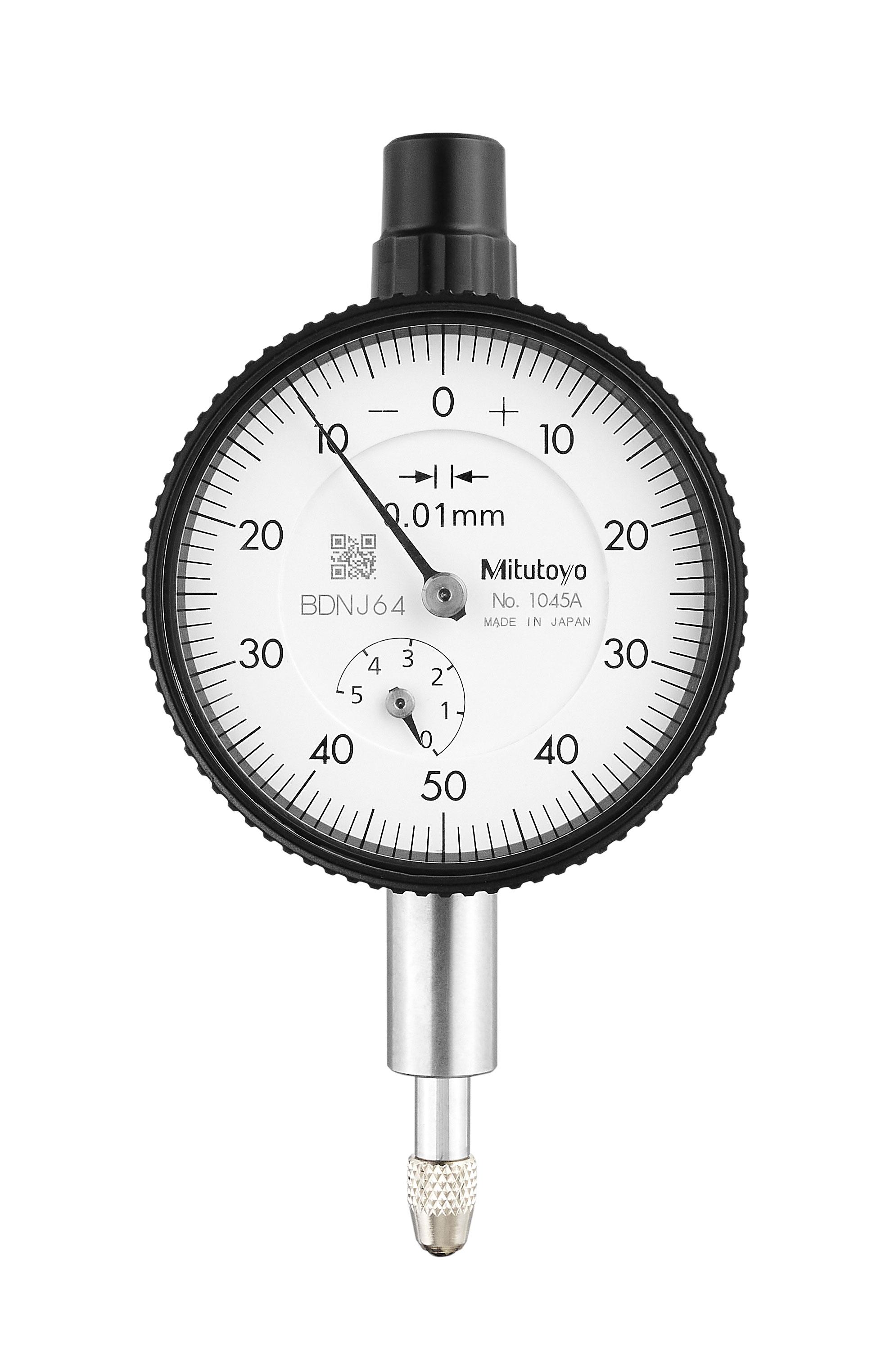 Mitutoyo, 1045A, 0.01mm, 5mm/(1mm per rev) Dial Indicator, 0-50, Lug Back, 8mm stem, Series 1