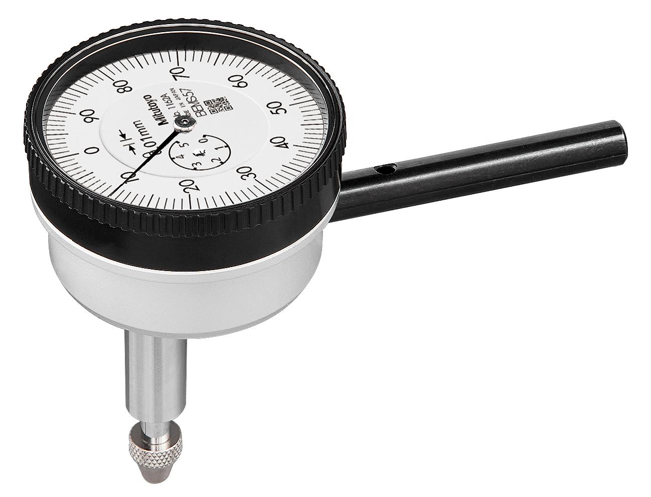 Mitutoyo, 1162A, 0.01mm, 5mm/(1mm per rev) Back Plunger Dial Indicator, 100-0, 8mm stem, Series 1