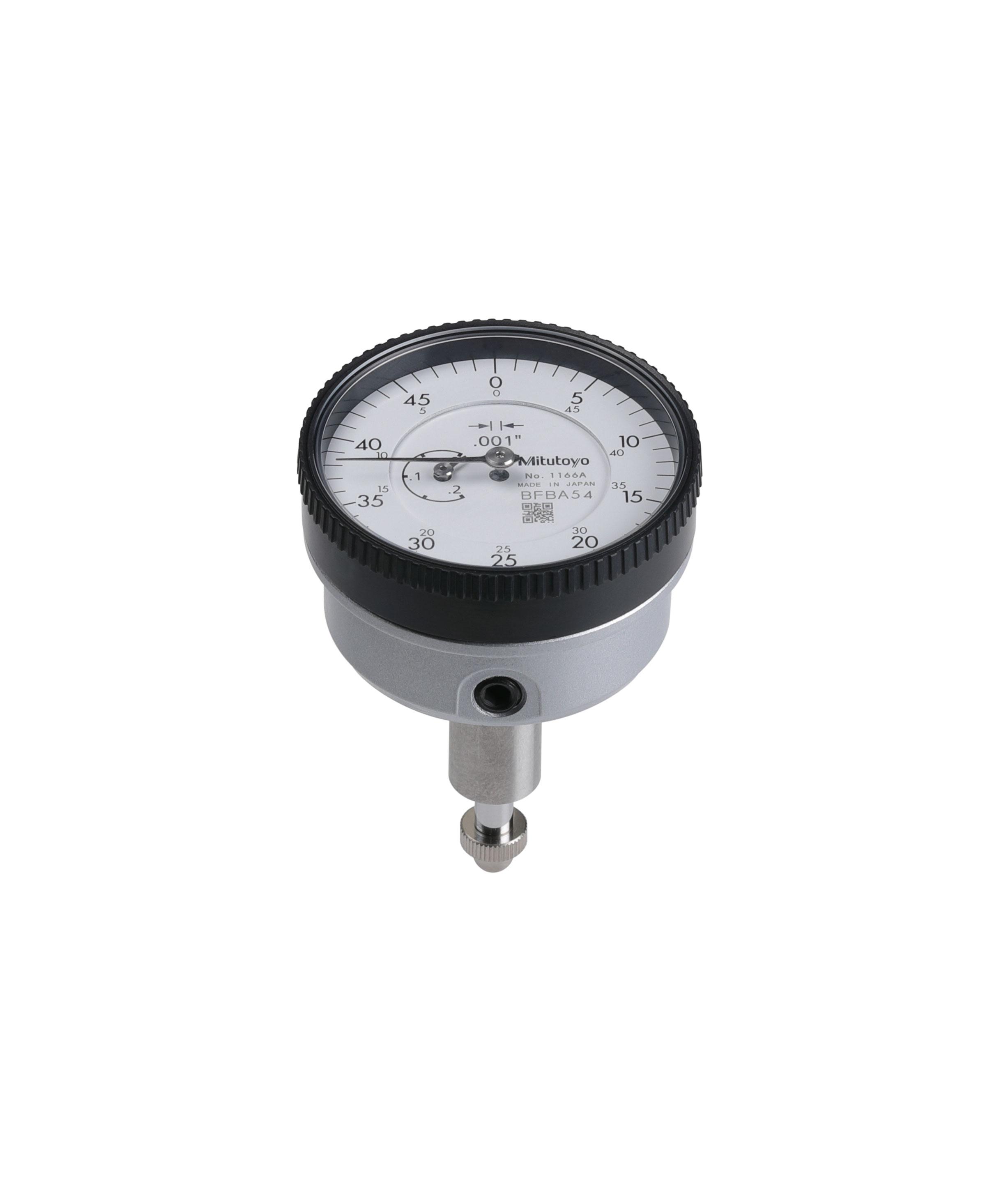 Mitutoyo, 1166A, .001 In, .2 In/(.05 In per rev) Back Plunger Dial Indicator, 0-50, 3/8 In stem, Series 1