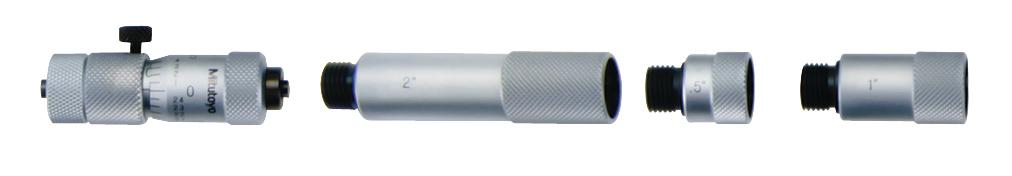 Mitutoyo, 137-211, Extension rods .5in, 1in, 2 inches for Tubular inside micrometer, 2-6 inches Range, .5 inches travel of micrometer head