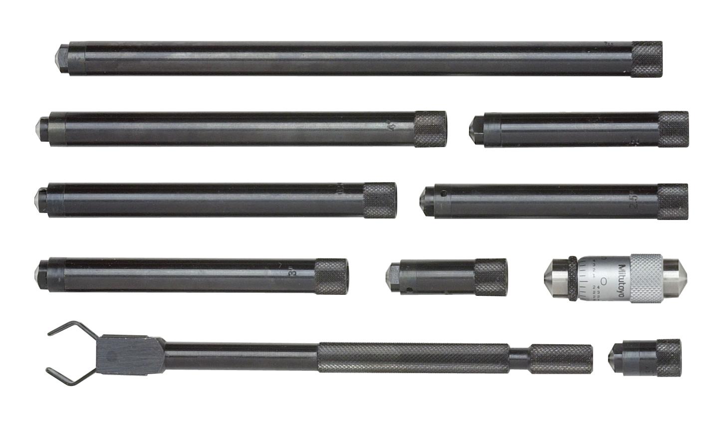 Mitutoyo, 139-201, Mechanical Extension Rod Type Inside Micrometer, Extension Rods (.5 In, 1 In, 2 In, 2.5 In, 3 In, 3.5 In, 4 In, 6 In) 1.5-12 In, .001 Inches