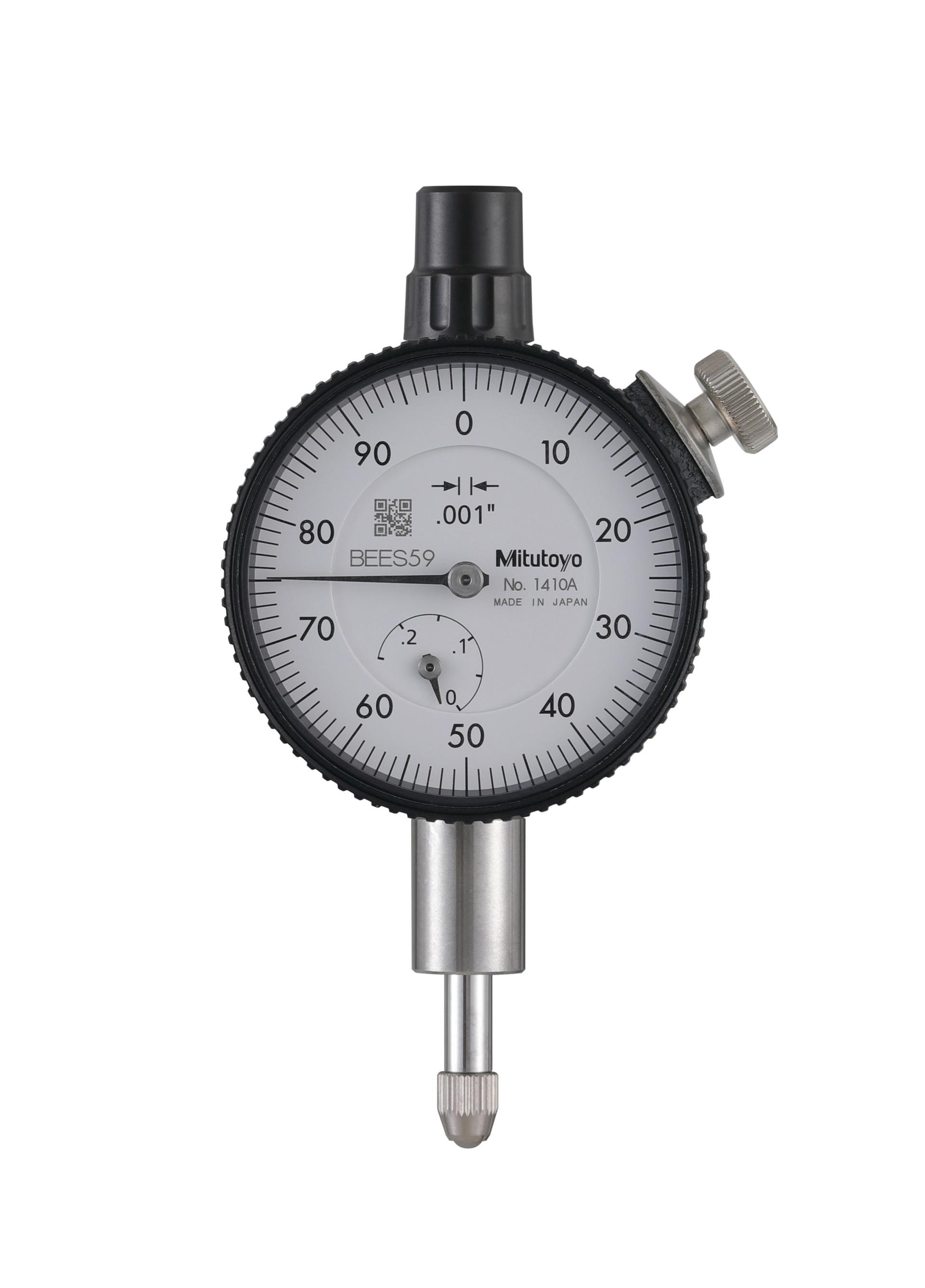 Mitutoyo, 1410A, Dial Indicator, 0-100, Lug Back, 3/8 In stem, Series 1 .001 In, .25 In/(.1 In per rev) 