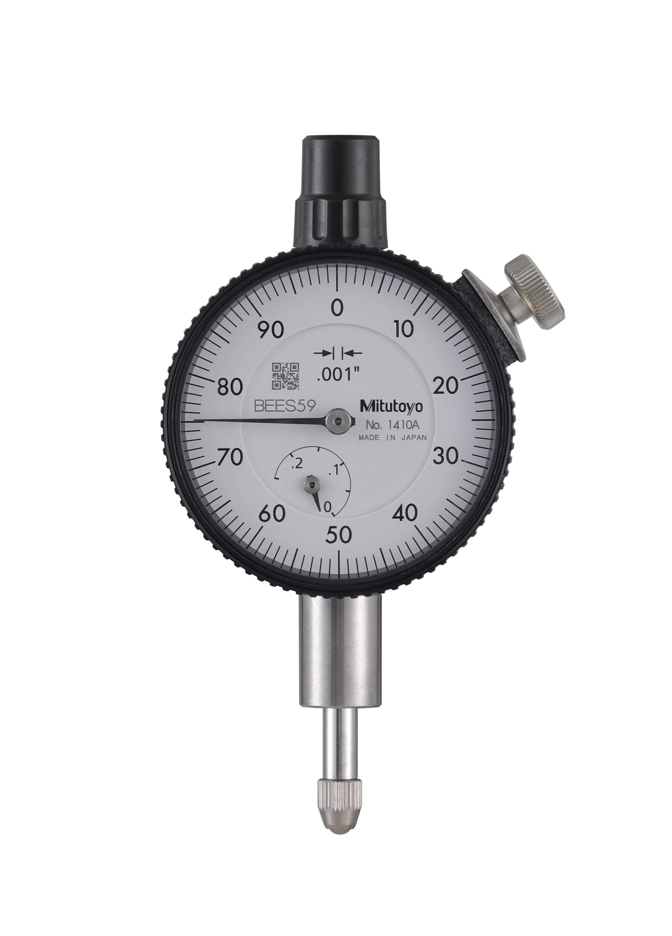 Mitutoyo, 1410A, Dial Indicator, 0-100, Lug Back, 3/8 In stem, Series 1 .001 In, .25 In/(.1 In per rev) 