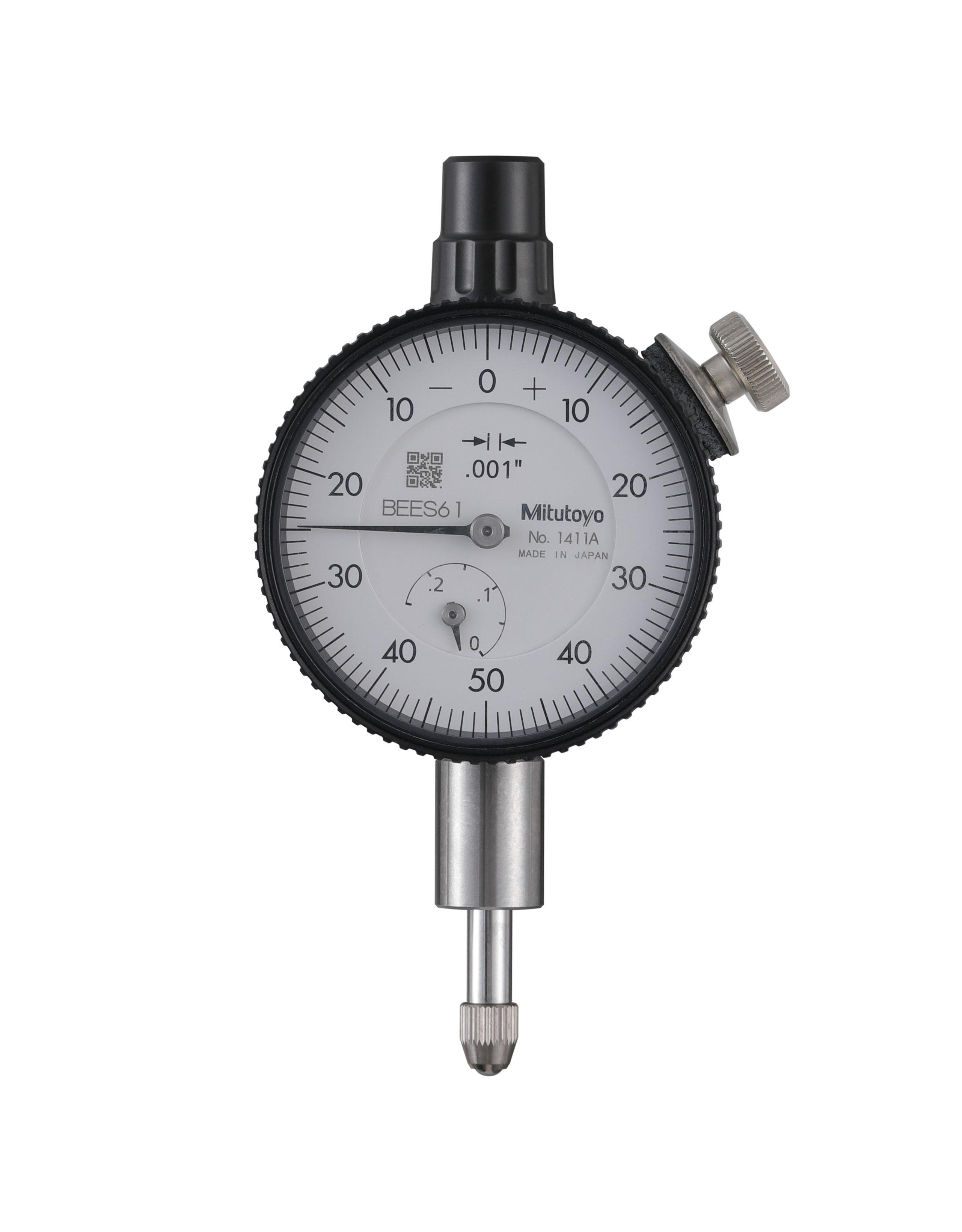 Mitutoyo, 1411A, Dial Indicator, 0-50-0, Lug Back, 3/8 In stem, Series 1 .001 In, .25 In/(.1 In per rev) 