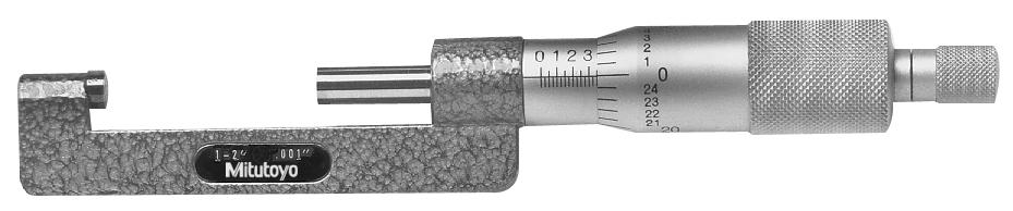 Mitutoyo, 147-352, Mechanical Hub Micrometer 1-2 inches range, .001 inches graduation, .0001 inches accuracy