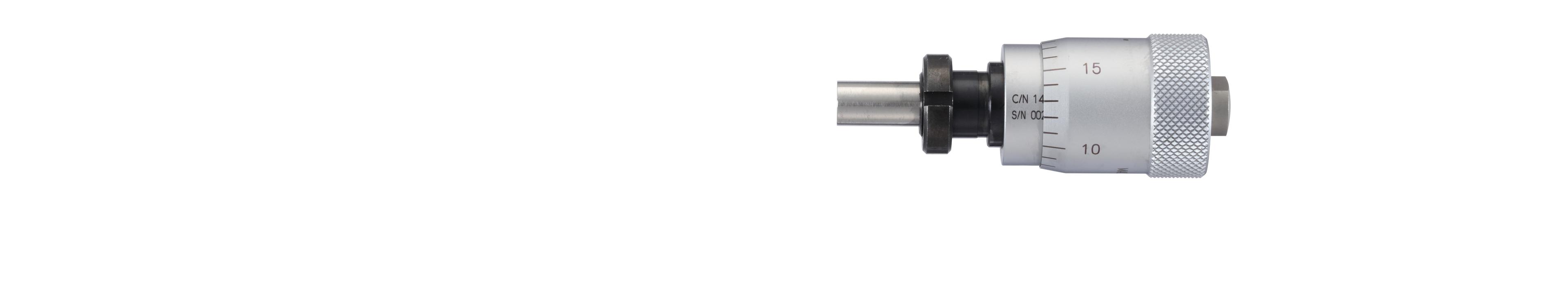 Mitutoyo, 148-360-10, Mic Head, 0-.5", .001", Flat, w/Clamp Nut, .375", Large Thimble-.79"