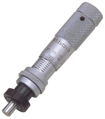 Mitutoyo, 148-504, 0-13mm, 0.01mm, Mechanical Micrometer Head, 9.5mm Diameter Stem with Clamp Nut, Flat Spindle Face, Spindle Lock, Zero-Adjust Thimble