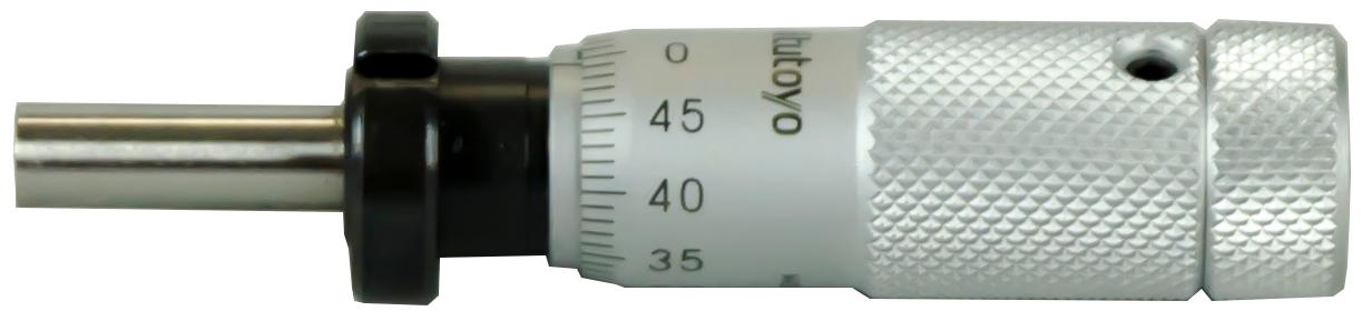 Mitutoyo, 148-508, 0-13mm, 0.01mm, Mechanical Micrometer Head, 9.5mm Diameter Stem with Clamp Nut, Flat Spindle Face, Zero-Adjust Thimble
