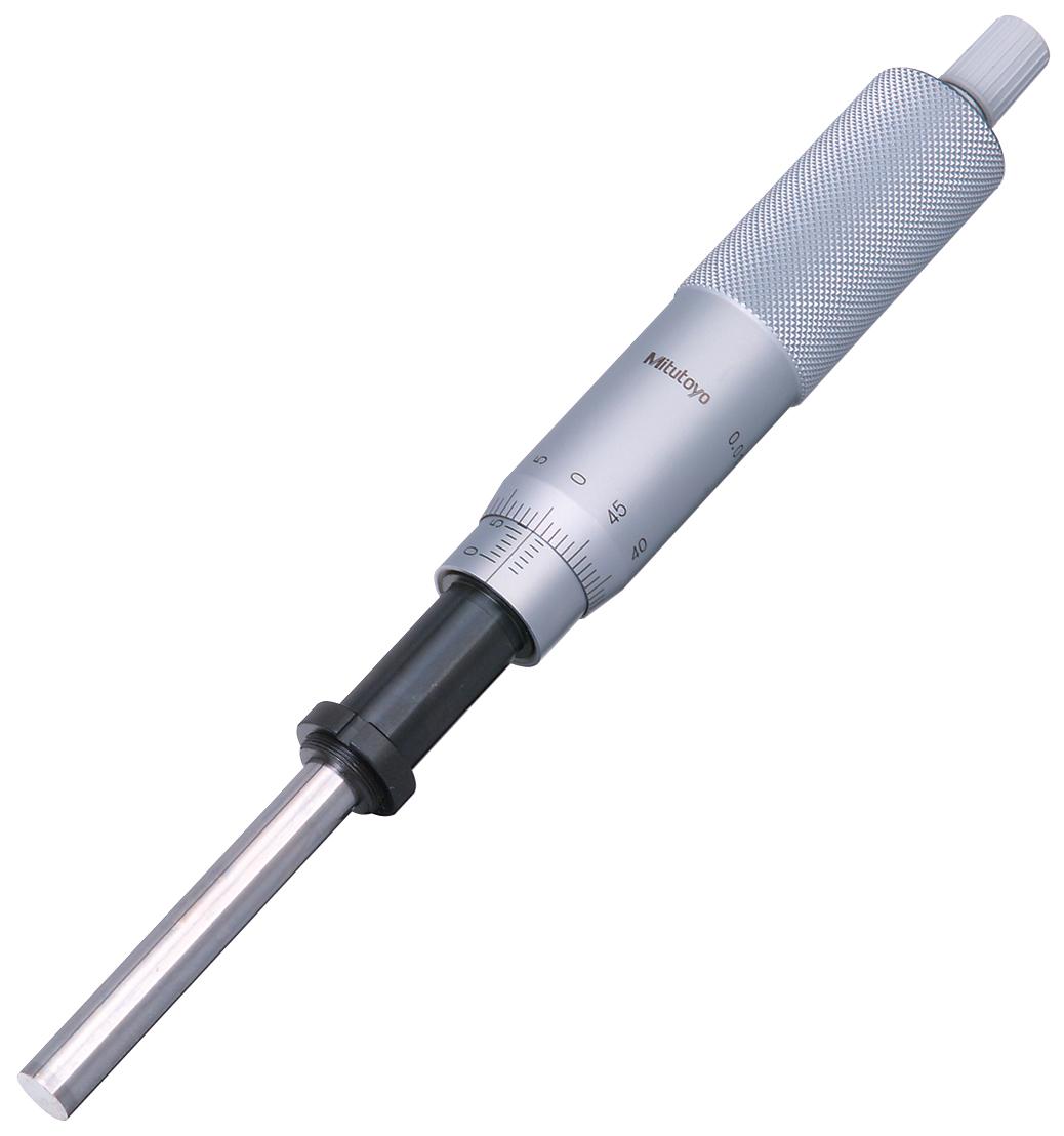 Mitutoyo, 151-255, 0-55m, .01mm, Mechanical Micrometer Head, 12mm Diameter Stem, w/clamp nut, Flat Carbide Tipped Spindle Face