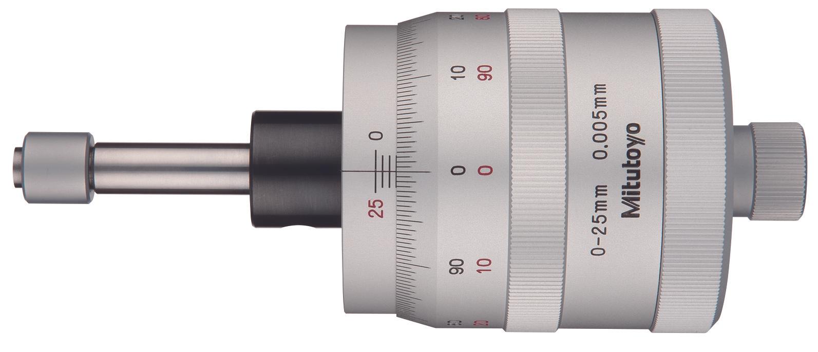Mitutoyo, 152-389, 0-25mm, 0.001mm, Mechanical Micrometer Head, 18mm Diameter stem, Bidirectional