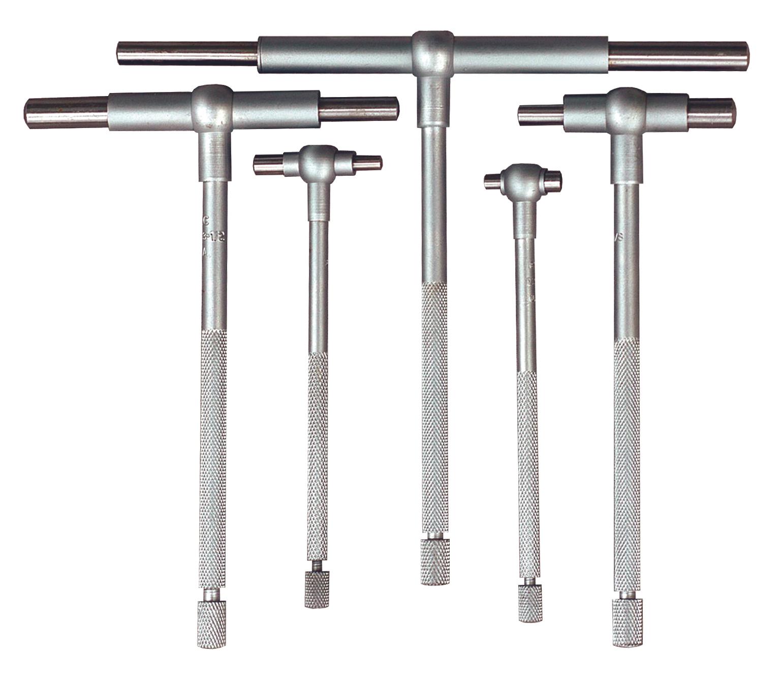 Mitutoyo, 155-904, .5-6 In, Telescoping Gage Set, 5 Pieces (.5-.75 In, .75-1.25 In, 1.25-2.125 In, 2.125-3.5 In, 3.5-6 In)