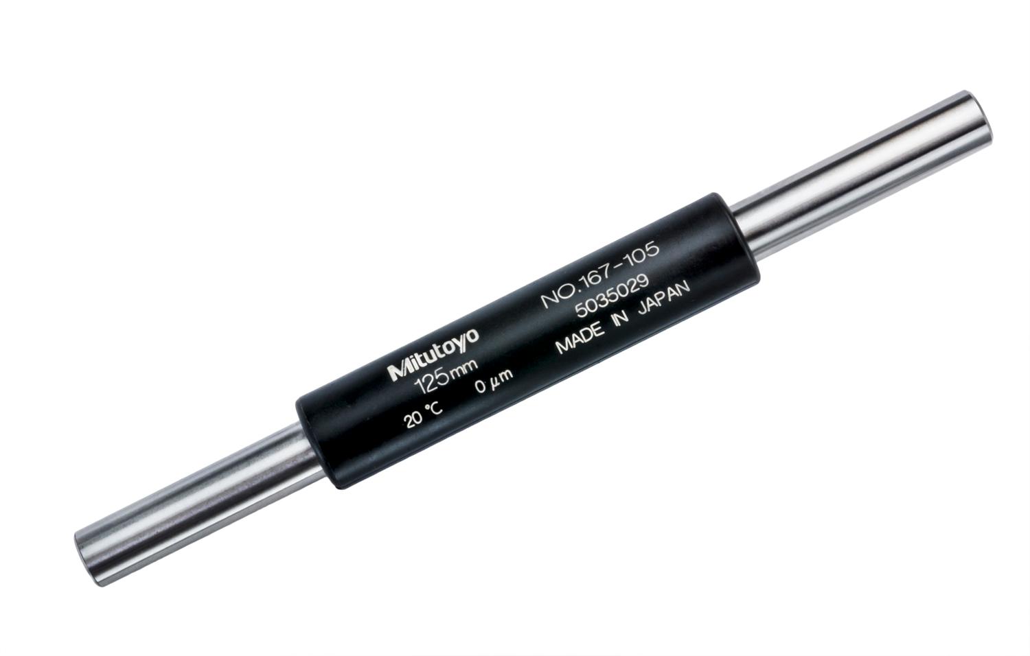 Mitutoyo, 167-105, Standard Micrometer, 125mm length, 7.9mm diameter, +/-3.5um accuracy
