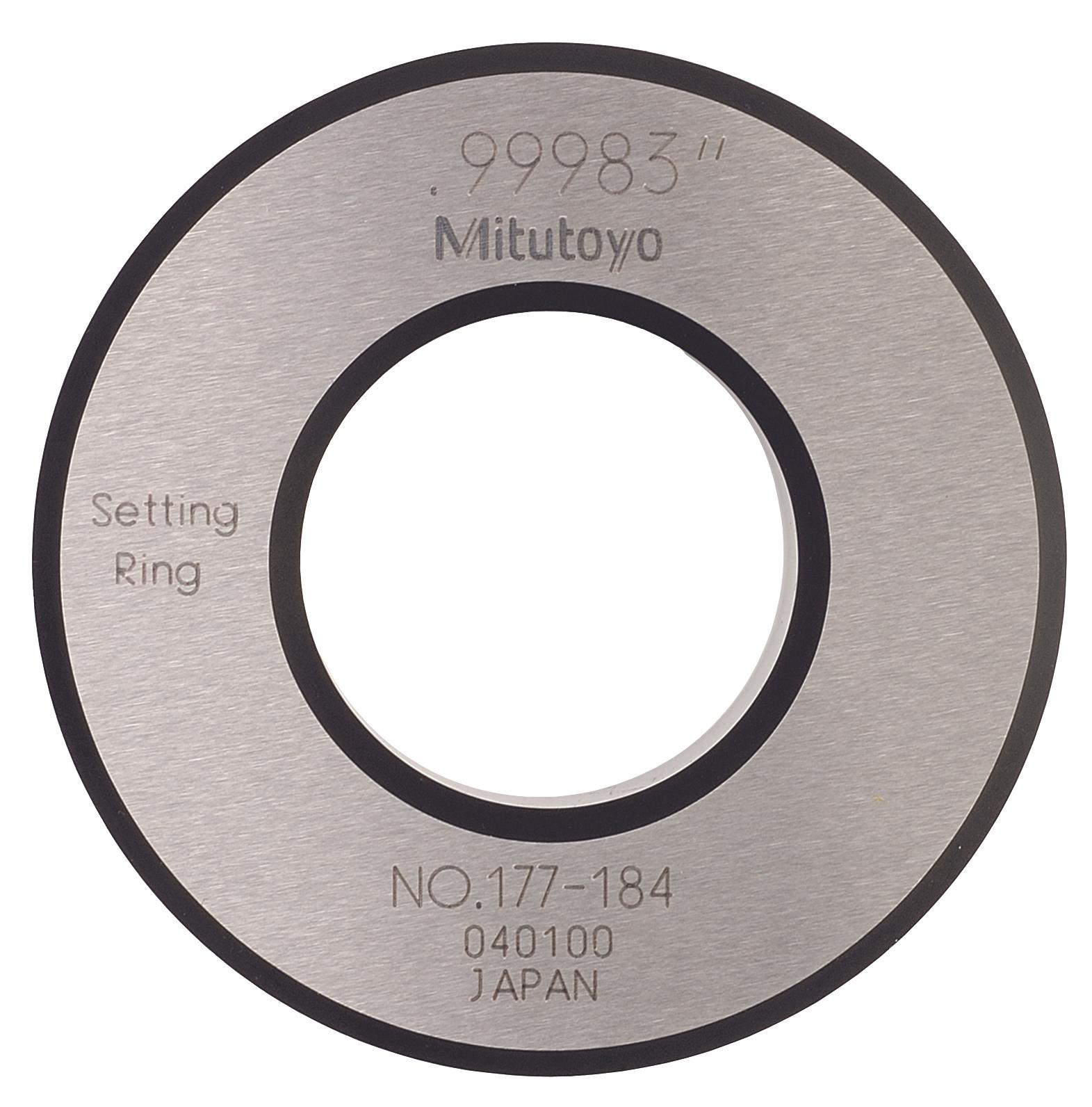 Mitutoyo, 177-184, Setting ring, for inside micrometers, holtest/dial bore gages, 1in nominal diameter, 53mm diameter, 15mm T, Type A, 3.0mm distance from side face H, 9mm size of warranted cal surface K
