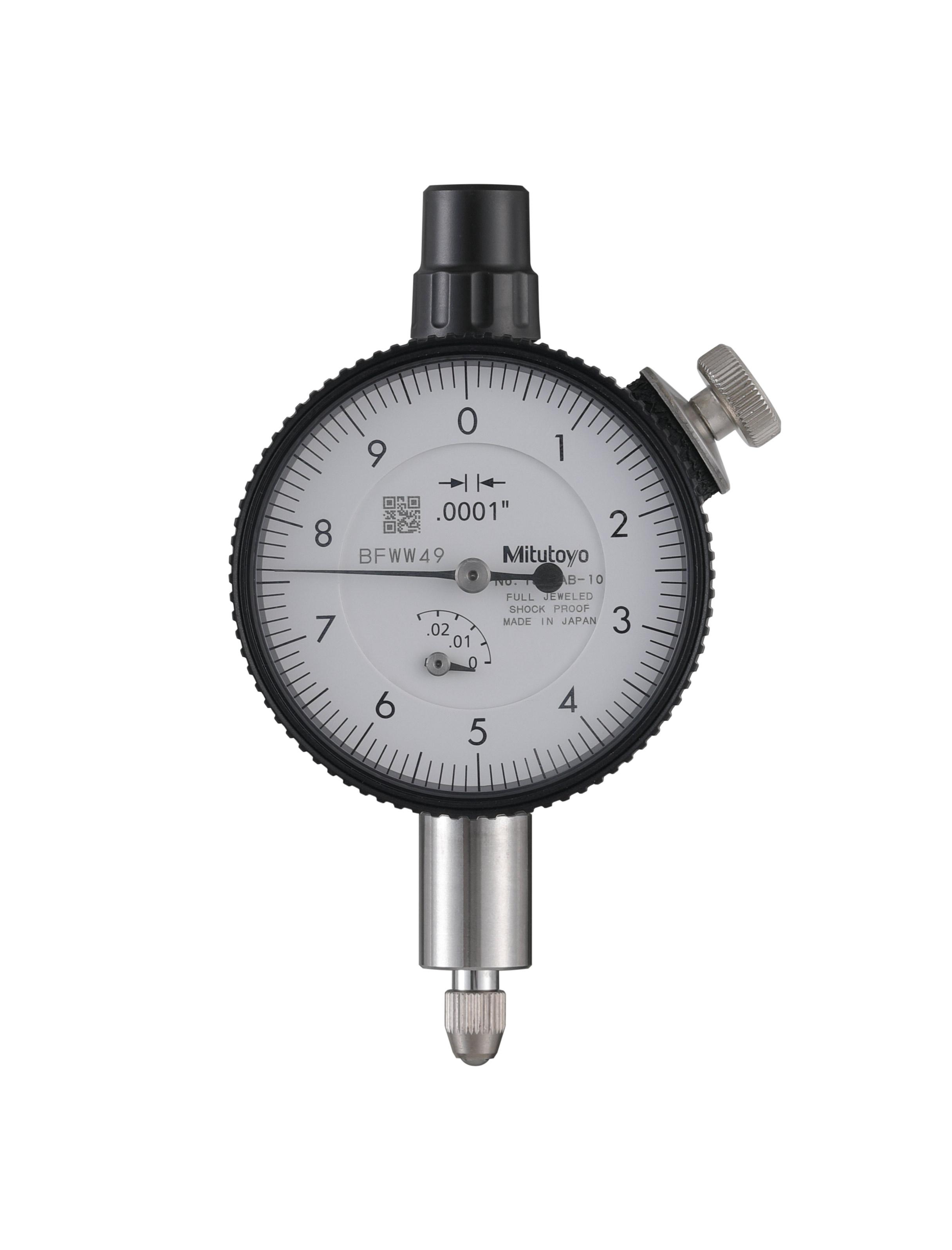 Mitutoyo, 1802AB-10, DIAL INDICATOR, .0001-.025 In, Flat Back