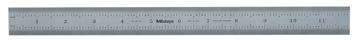 Mitutoyo, 182-126, 12 In, 300mm Steel Rule, 1 In  Wide, Rigid, Satin Chrome Finish Tempered Stainless Steel, (1/50, 1/100, 1mm, 0.5mm)