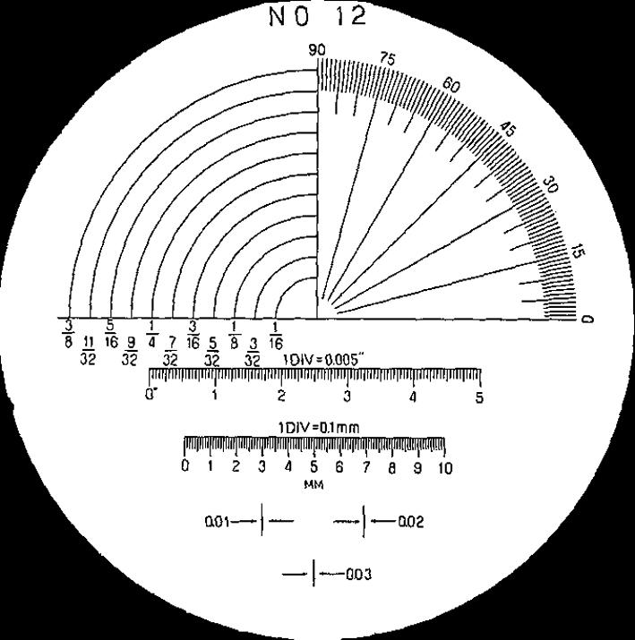 Mitutoyo, 183-113, Reticle #12 for Pocket Comparator