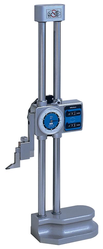 Mitutoyo, 192-150, 0-12 In, .001 In, Dial Height Gage, With Dual Digit Counters, With Carbide Tipped Scriber