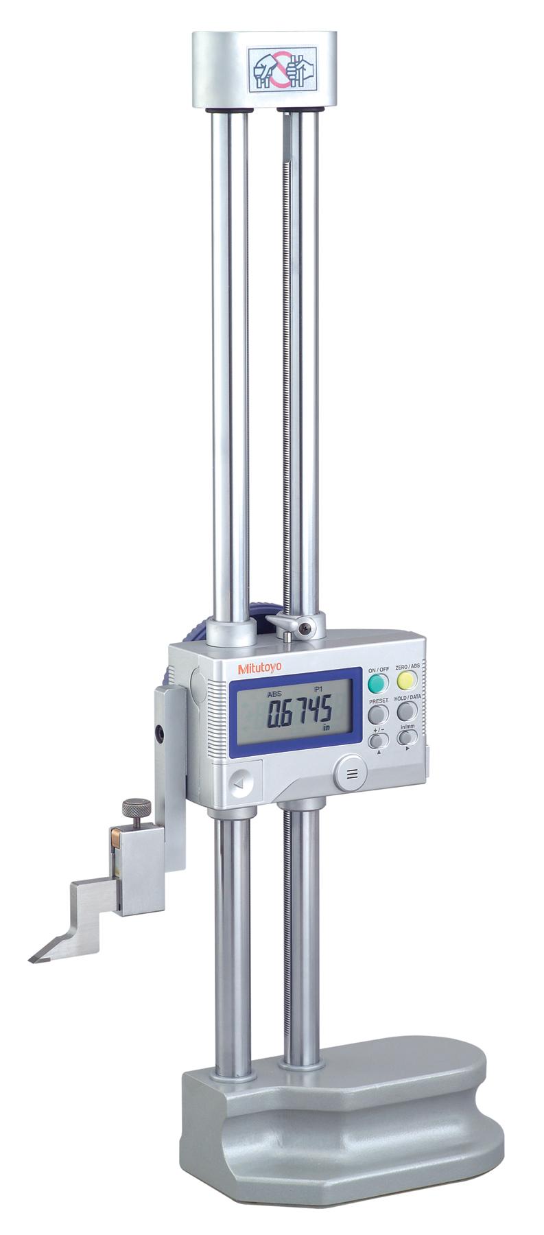 Mitutoyo, 192-630-10, 0-12 In/300mm,  .0005 In/.0002 In/0.01mm/0.005mm, Standard Type Digimatic Height Gage, With SPC Output