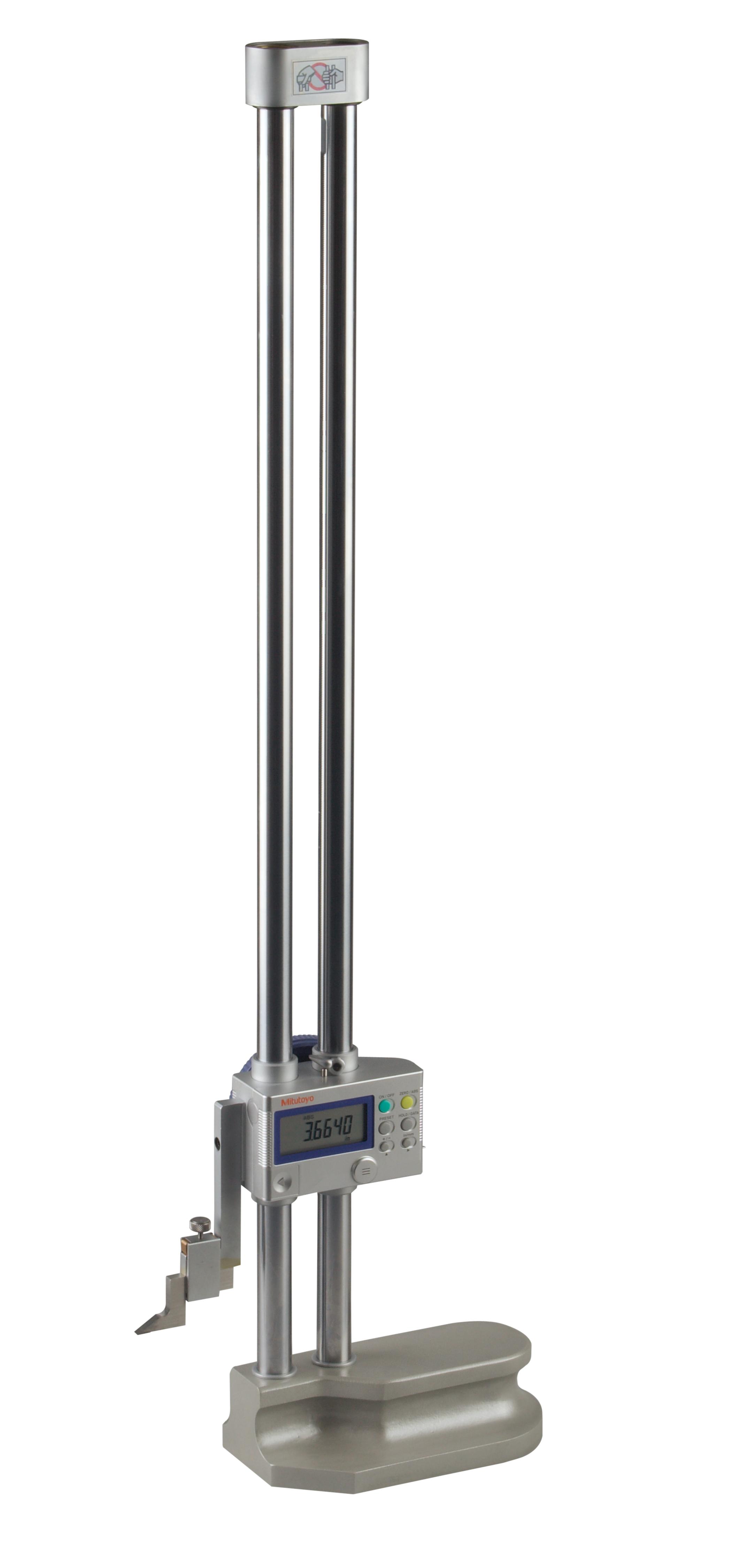 Mitutoyo, 192-632-10, 0-24 In/600mm,  .0005 In/.0002 In/0.01mm/0.005mm, Standard Type Digimatic Height Gage, With SPC Output