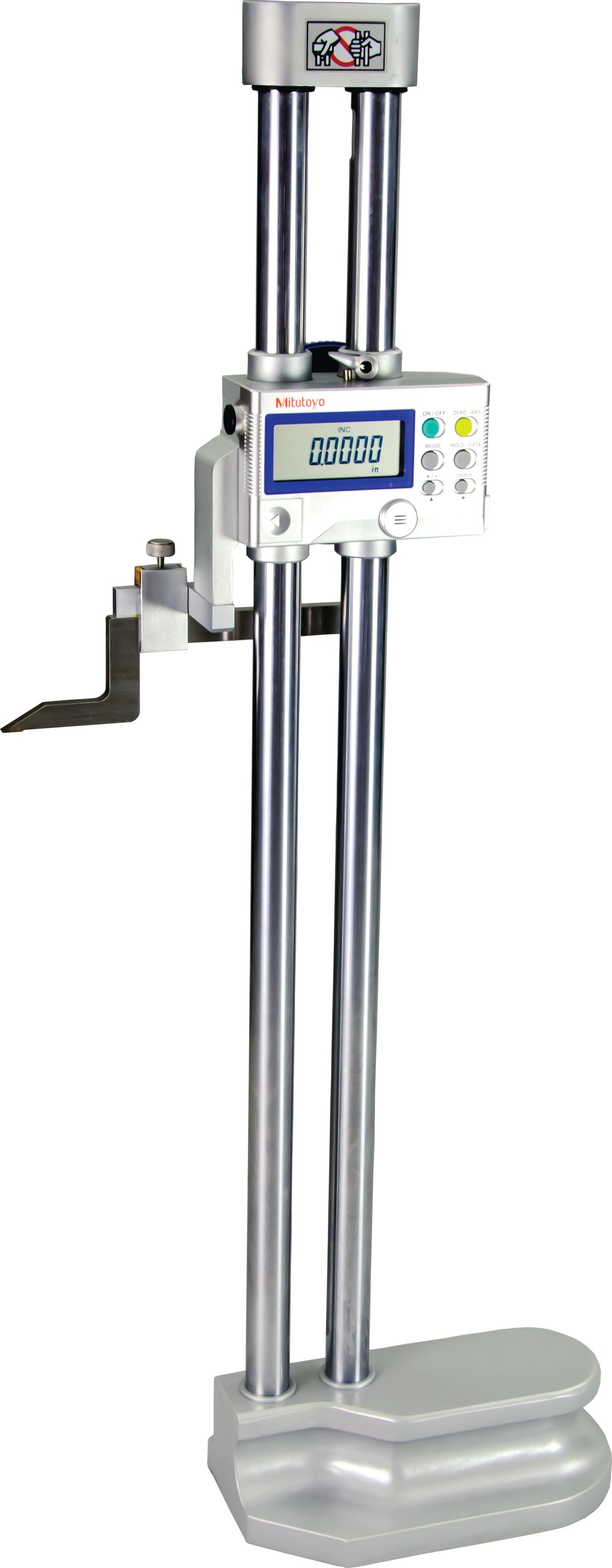 Mitutoyo, 192-671-10, 0-18 In/450mm,  .0005 In/.0002 In/0.01mm/0.005mm, Multi-Function Type Digimatic Height Gage, With SPC Output