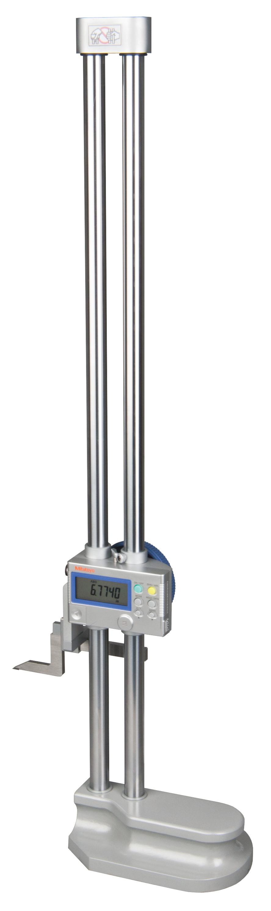 Mitutoyo, 192-672-10, 0-24 In/600mm,  .0005 In/.0002 In/0.01mm/0.005mm, Multi-Function Type Digimatic Height Gage, With SPC Output