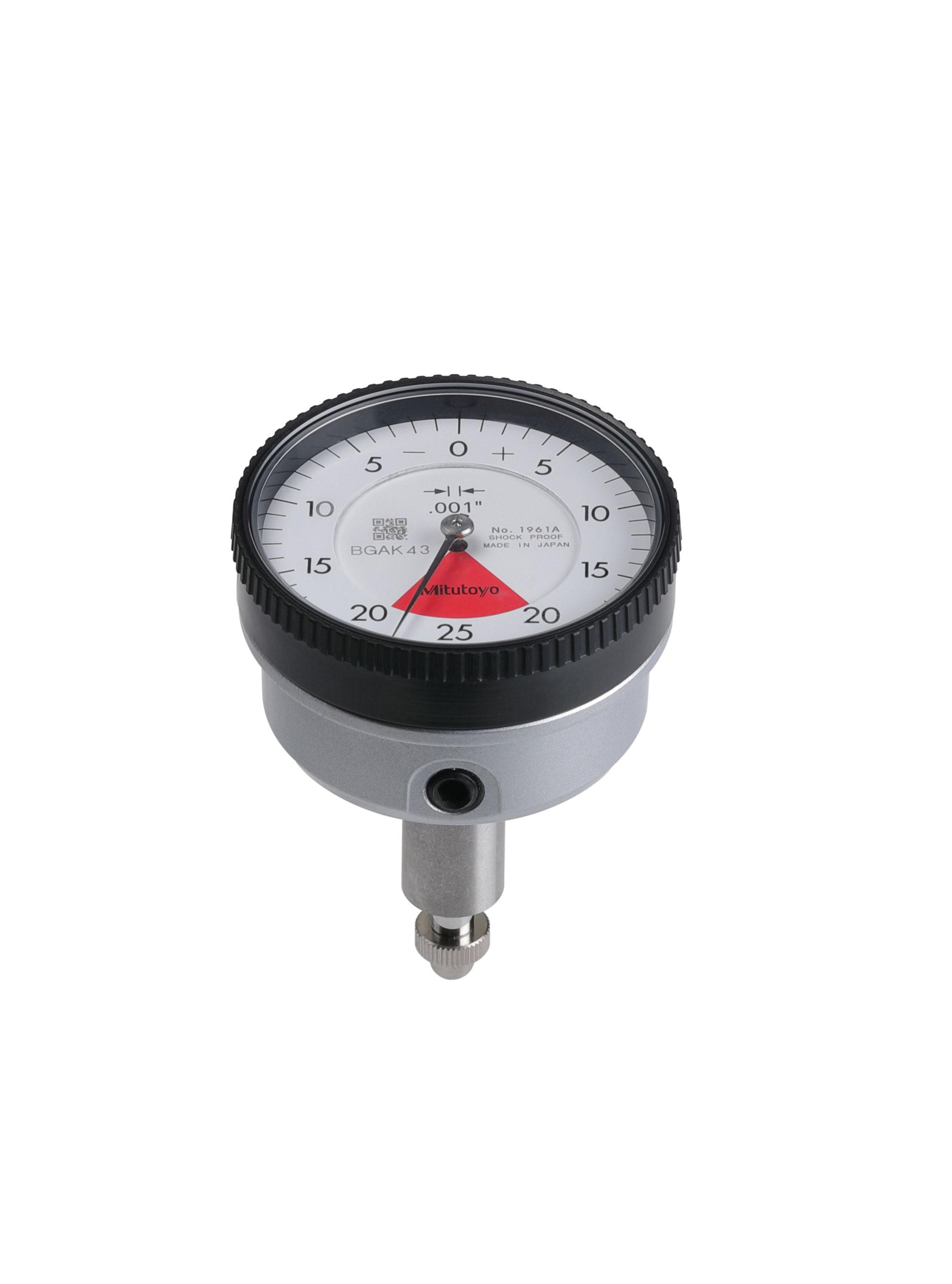 Mitutoyo, 1961A, .001 In, .04 In/.05 In Back Plunger Dial Indicator, 20-0-20, 3/ 8 In stem, Series 1