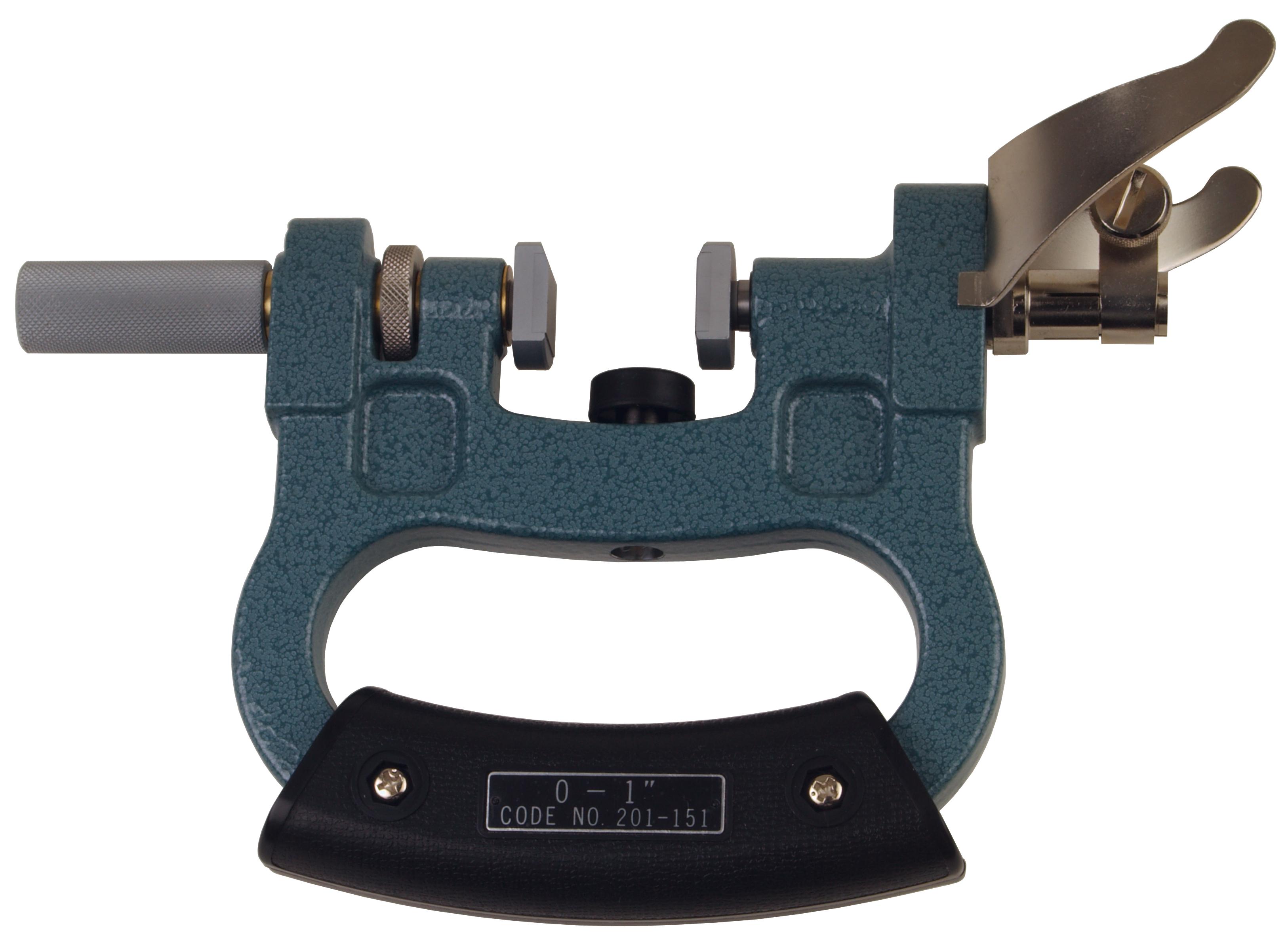 Mitutoyo, 201-151, 0-1 In Dial Snap Gage, 3/8 In stem dia., indicator not included