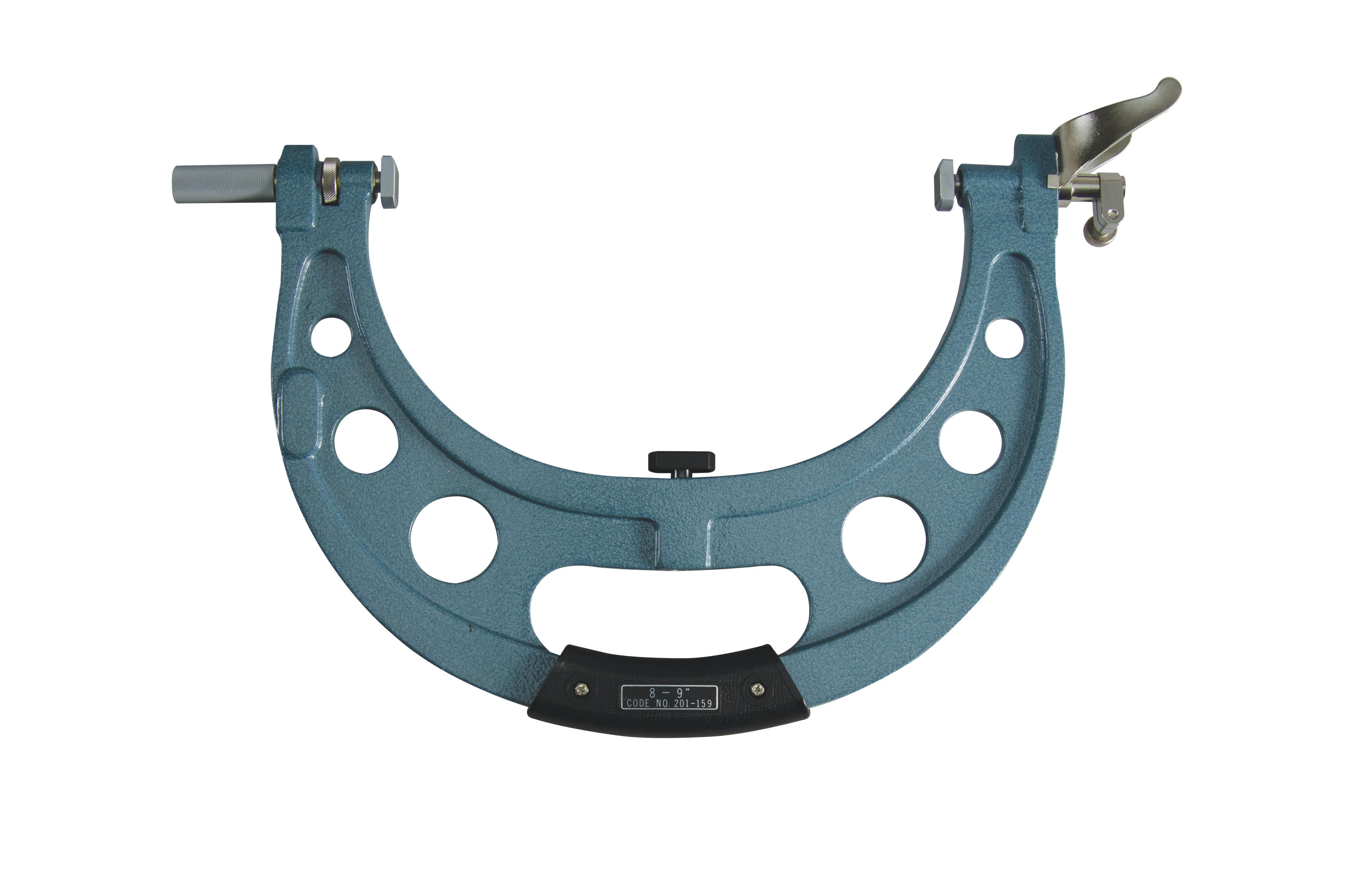 Mitutoyo, 201-159, 8-9 In Dial Snap Gage, 3/8 In stem dia., indicator not included