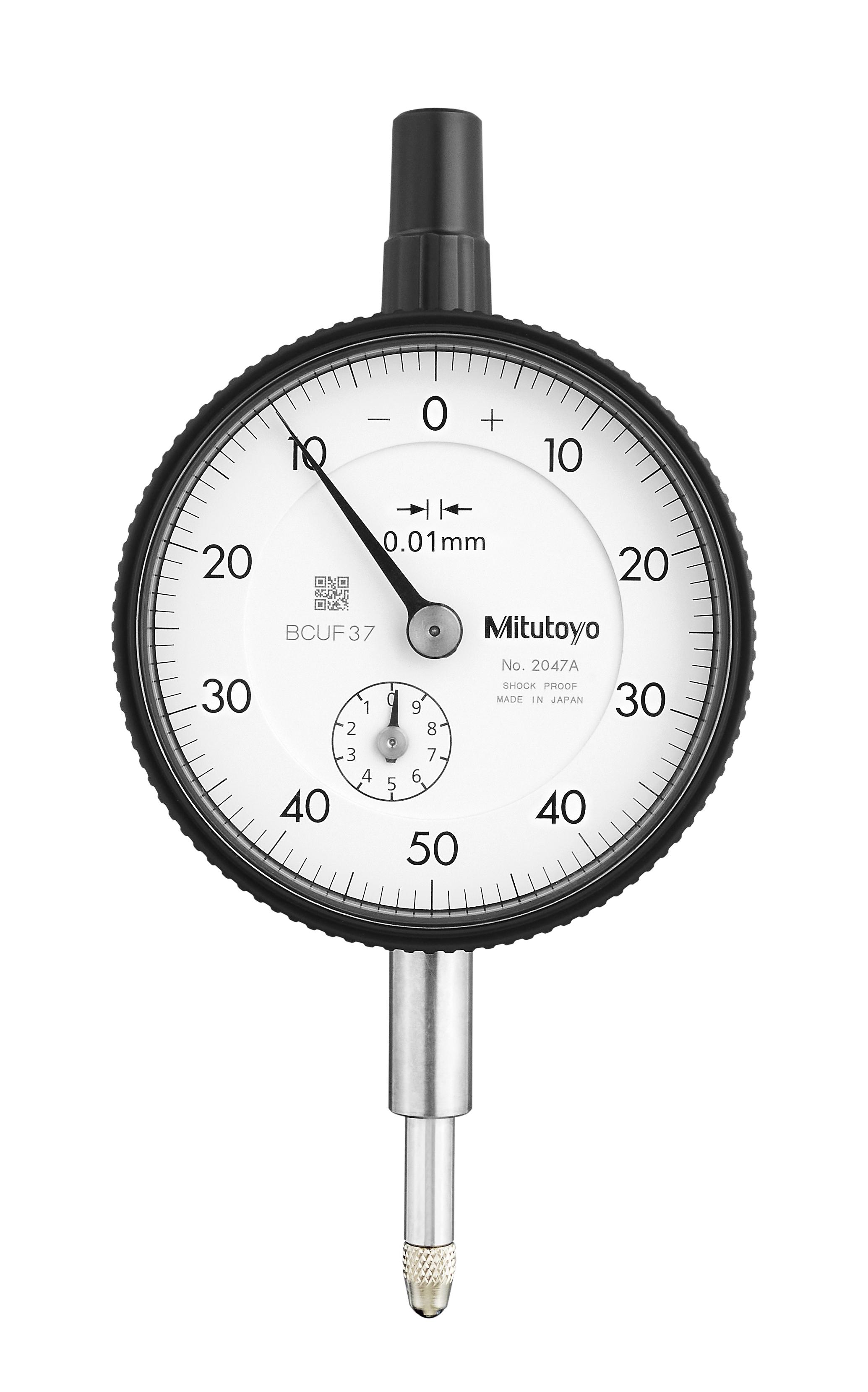 Mitutoyo, 2047A, 0.01mm, 10mm/(1mm per rev) Dial Indicator, 0-50-0, Lug Back, 8mm stem, Series 2