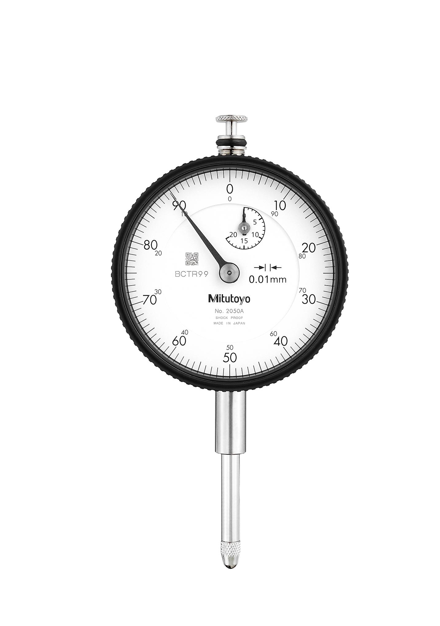 Mitutoyo, 2050A, 0.01mm, 20mm/(1mm per rev) Dial Indicator, 0-100, Lug Back, 8mm stem, Series 2