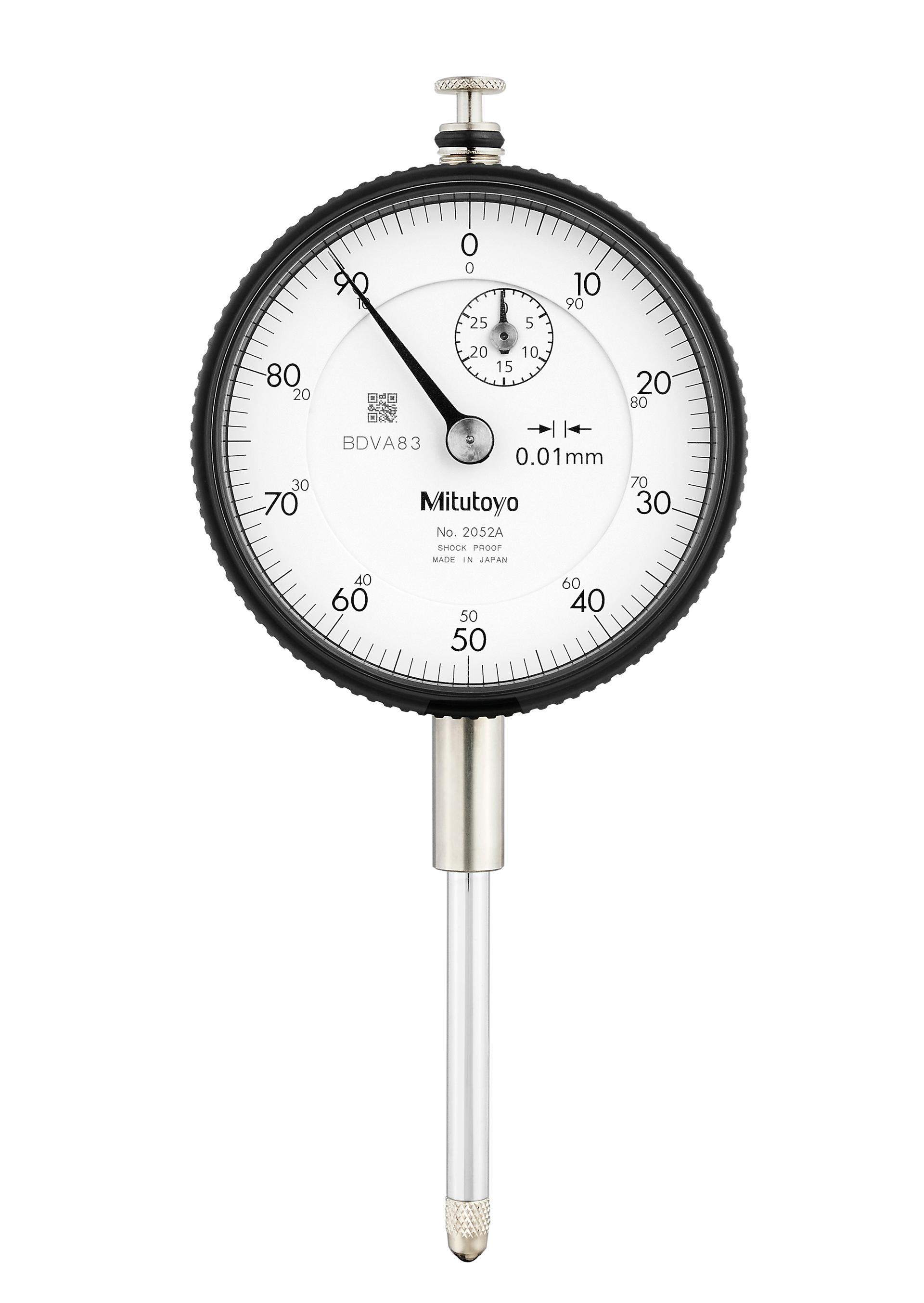 Mitutoyo, 2052A, 0.01mm, 30mm/(1mm per rev) Dial Indicator, 0-100, Lug Back, 8mm stem, Series 2, Damper
