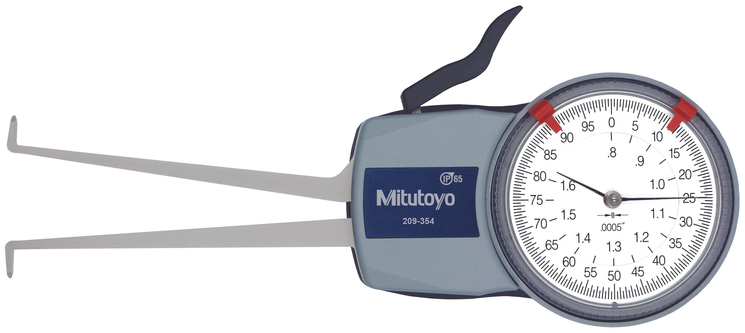 Mitutoyo, 209-354, .80-1.6 In, .0005 In, Dial Caliper Gage 