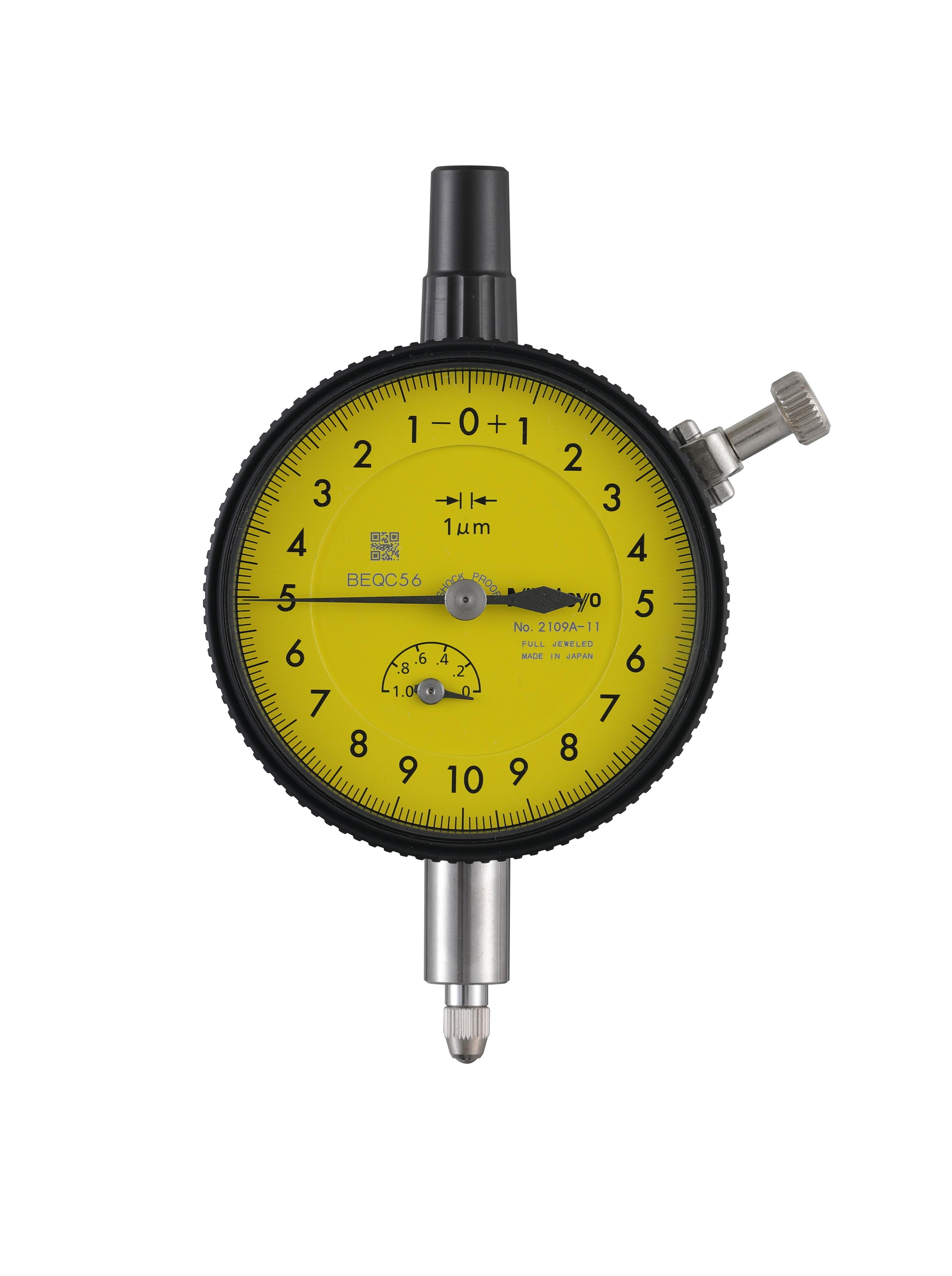 Mitutoyo, 2109A-11, 0.001mm, 1mm/(0.2mm per rev) Dial Indicator, 0-100-0, Lug Back, 3/8 In stem, Series 2, Shockproof, Jeweled
