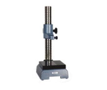 Mitutoyo, 215-405-10, 110X110mm Stage, Comparator Stand, For Indicators and Linear Gages, Serrated Anvils, 3/8 in and 8mm Diameter Stem Holes, 275mm Travel, With 1mm Fine Feed Adjustment 