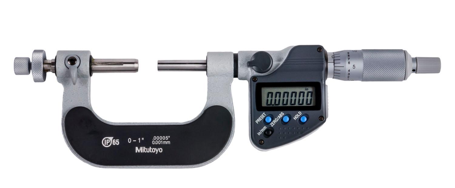 Mitutoyo, 324-351-30, MICROMETER, GEAR, 0-1 In, .00005 In/0.001MM, IP65