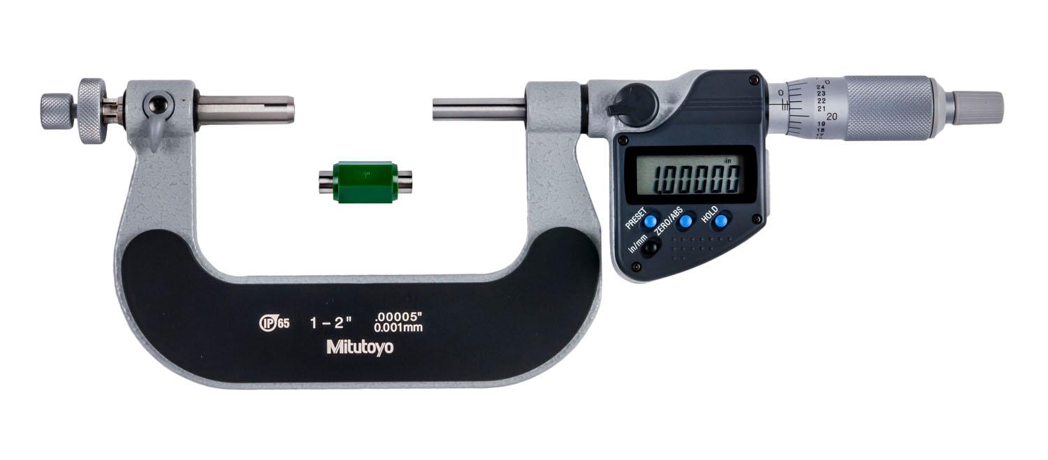 Mitutoyo, 324-352-30, MICROMETER, GEAR, 1-2 In, .00005 In/0.001MM, IP65